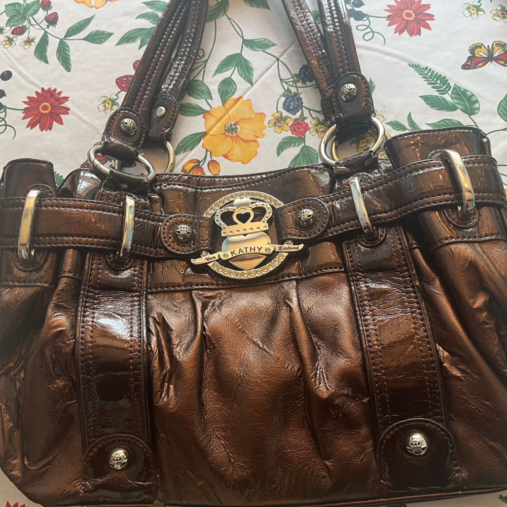 Kathy Van Zeeland Brown Shoulder Bag